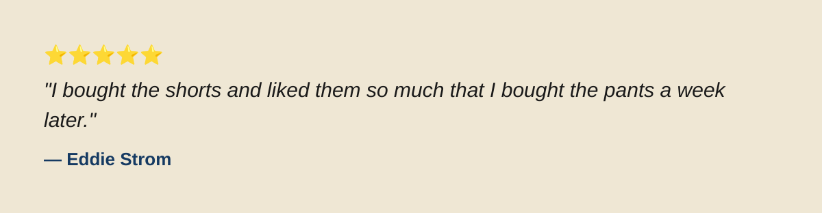 Customer review for The Pants